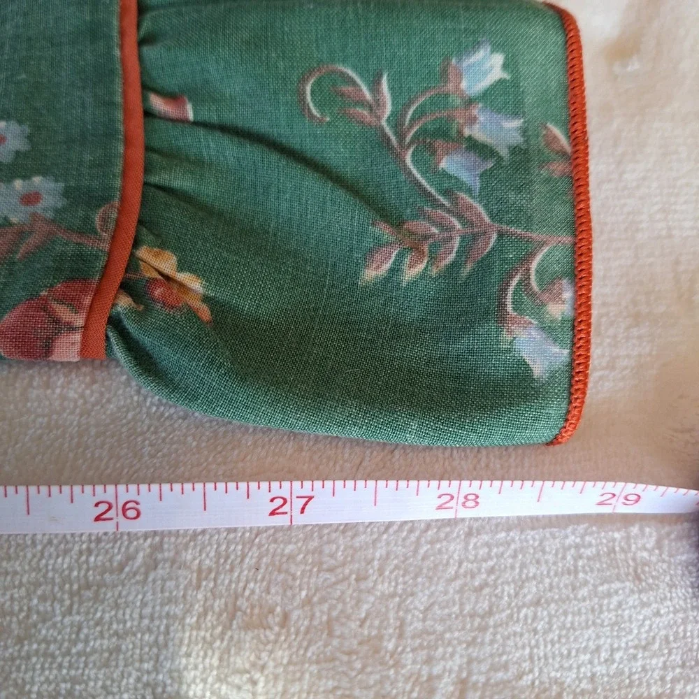Vintage Cannon King Green Floral Ruffled Pillow Case Cotton Fresh Cottagecore
